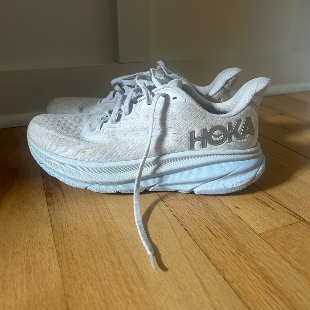 Hoka Light Gray Athletic Shoes